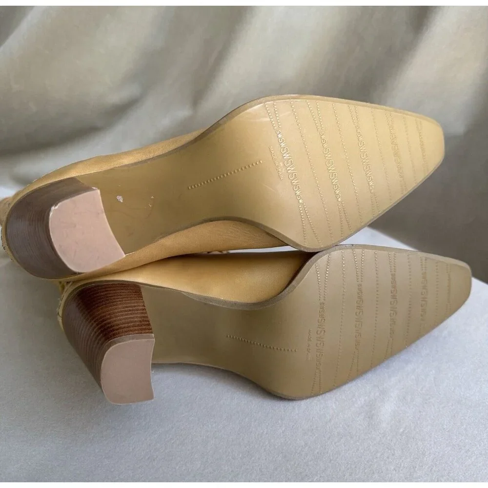 Stuart Weitzman Tan Leather Western Size 7 Heel Boots Turquoise - Picture 10 of 10